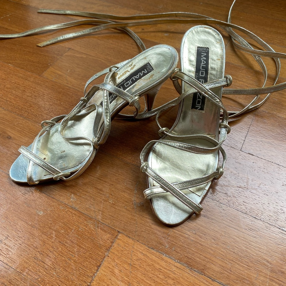 Maude Frizon Vintage metallic Gladiator Sandals